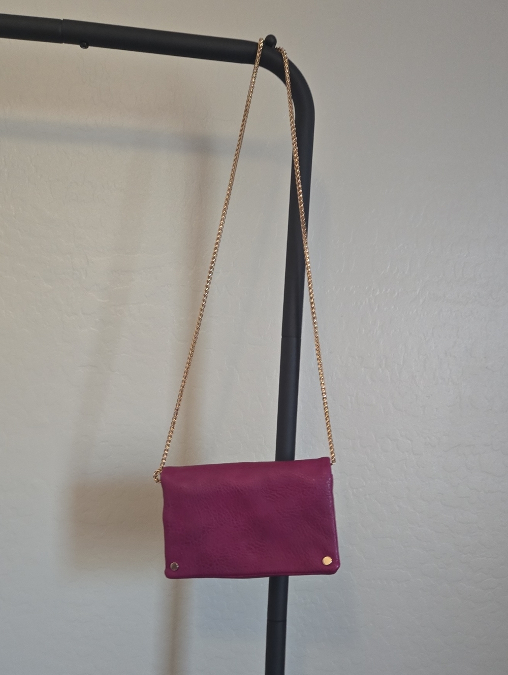 Women’s Purple Crossbody Bag with Gold Chain